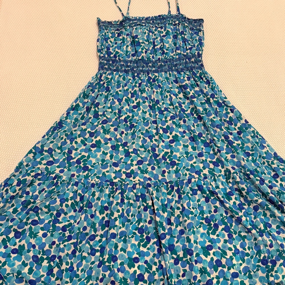 J. Crew Smocked midi dress in Blueberry Floral